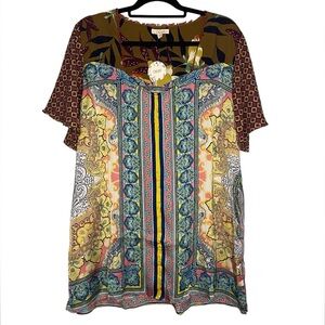 Oddi Womens Floral Paisley Boho Print Blouse Top Plus Size 1XL 2XL 3XL
